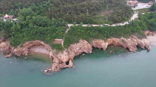 山东烟台长岛著名岛屿旅游景区航拍