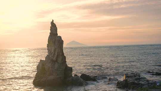 地质公园 海浪 晚霞 大海