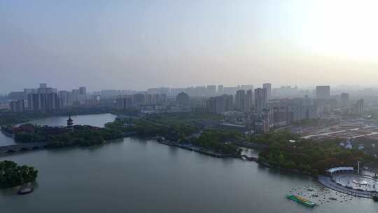 浙江嘉兴平湖东湖景区黄昏美景