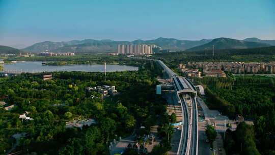 航拍济南城市交通