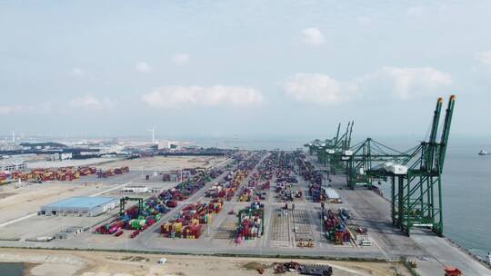 航拍福州江阴港国际码头4K实拍视频
