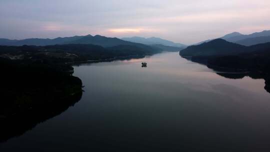 湖北天堂湖水库航拍