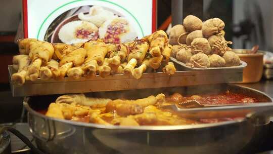 陕西西安回民街美食麻辣羊蹄升格慢镜