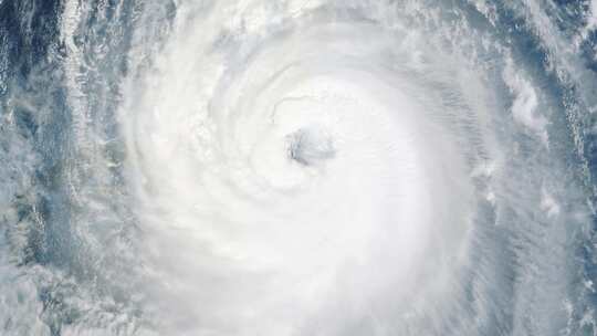 地球高空俯瞰飓风形成漩涡