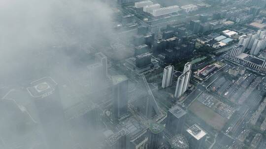 云层下的杭州余杭区未来科技城2视频素材模板下载