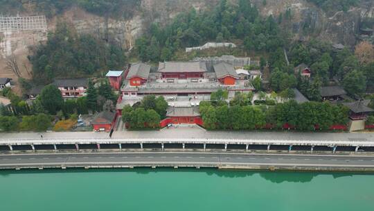 广元皇泽寺景区航拍风景