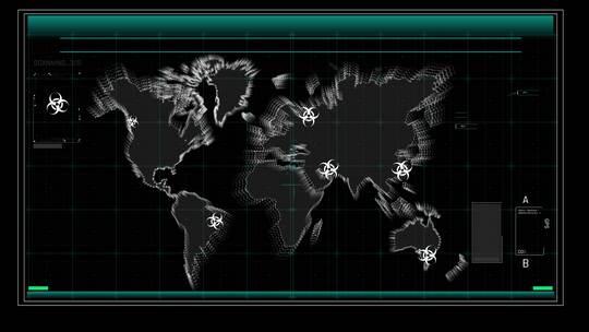 科技未来HUD全球分析地图展示合成