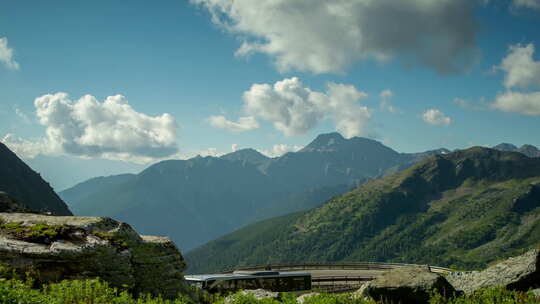 瑞士阿尔卑斯山大圣伯纳德山口雪峰滑雪延时