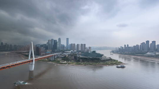 重庆江北嘴阴雨天气延时