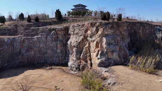 航拍安徽淮北 花山公园