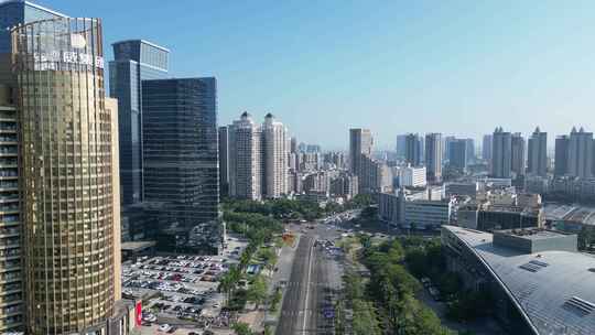 航拍惠州城市地标高楼惠州大景