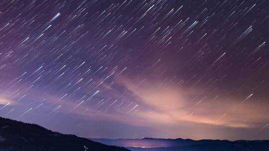 一场令人惊叹的恒星流星雨的时间流逝