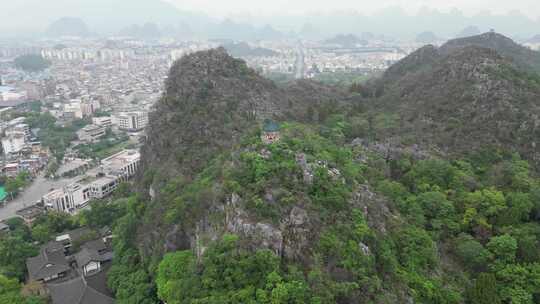 航拍广西桂林七星景区4A景区