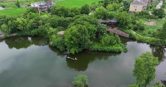 杭州市西湖区三墩兰里公园兰里景区航拍