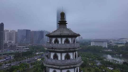 海南海口明昌塔航拍