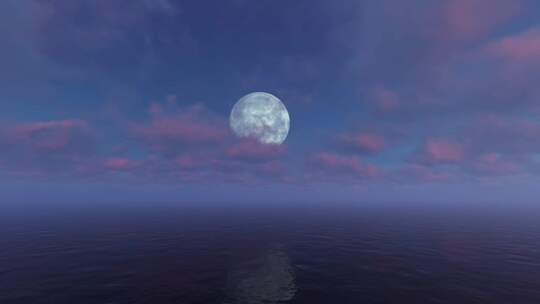 海面上的一轮月亮