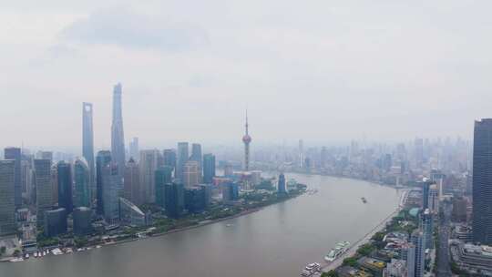 上海陆家嘴黄浦江畔俯瞰景观 来福士广场