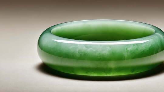 温润细腻的翡翠玉镯散发着东方古典之美