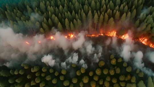火烧山，森林大火航拍视频素材模板下载