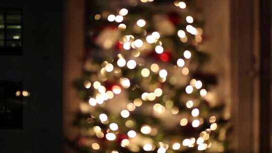 圣诞节 圣诞树 圣诞彩灯视频素材模板下载