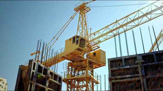 建筑工地、房地产开发塔吊等素材4k合集