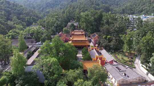 航拍长沙湖南大学校园风光岳麓山岳麓书院