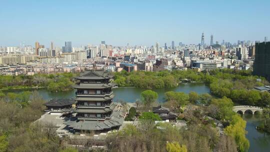 大明湖公园航拍