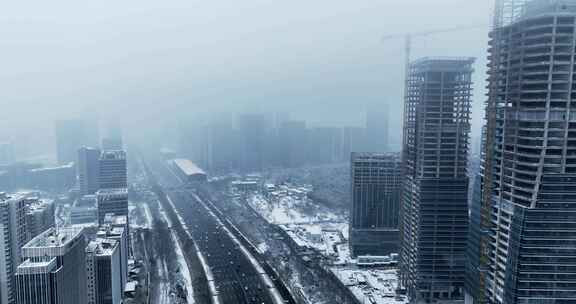 济南高新区雪景