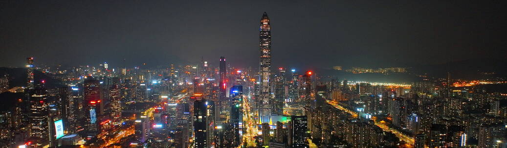 深圳高画质宽屏航拍大全景夜景