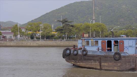 【空镜】4K江南运河景观-货船-log原片视频素材模板下载