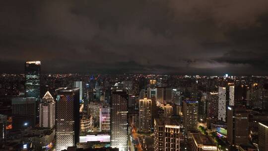 浦西星荟中心夜景航拍视频素材模板下载