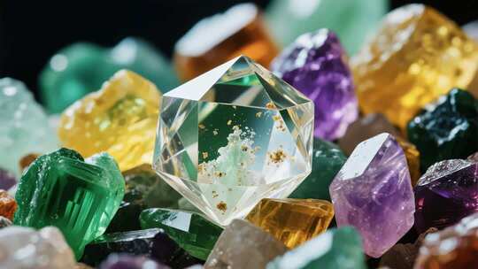 多彩宝石微距特写
