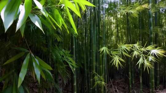 茂密竹林绿意盎然景象