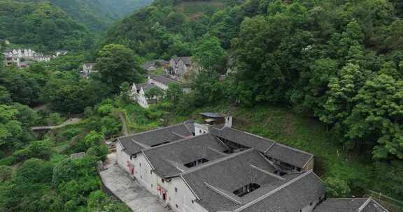 广东省梅州雁南飞景区桥溪古村航拍