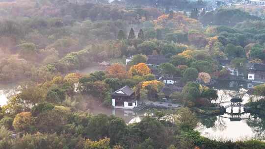 杭州秋天 西溪湿地 手摇船 湿地博物馆