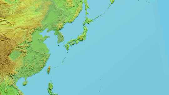 日本地图3D实体地图动画