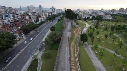 广东肇庆古城墙古建筑航拍