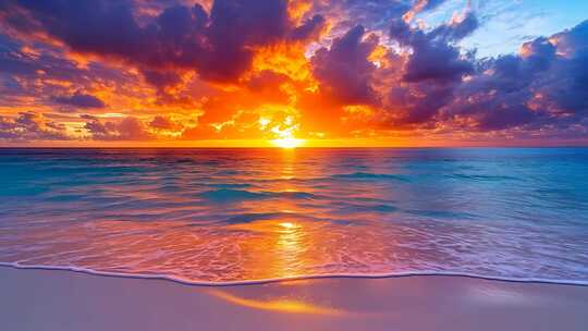 海边日落美景 沙滩日落
