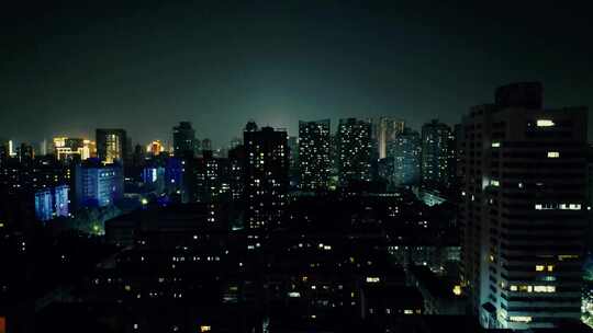 合集郑州城市夜景居民楼航拍
