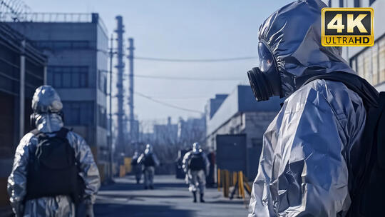 生化病毒核辐射防化服战争战场废墟