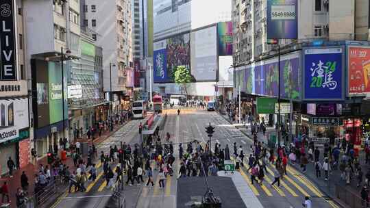 繁华香港街道人流