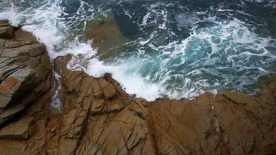 实拍大海海浪沙滩海洋