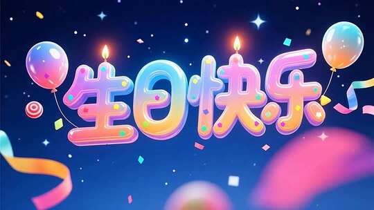 生日快乐主题粒子光效素材