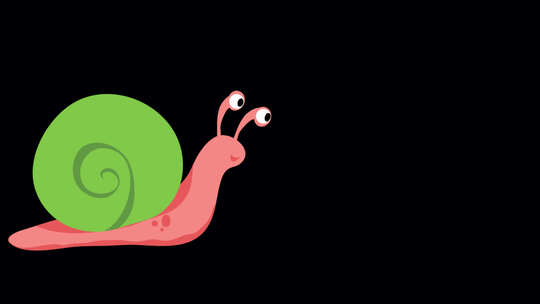 花园蜗牛爬行在Alpha通道上的2D动画