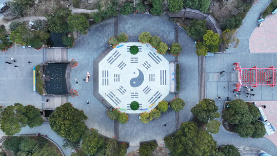 航拍江西5A级旅游景区三清山八卦广场视频素材模板下载