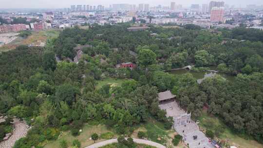 航拍河南南阳卧龙岗4A景区