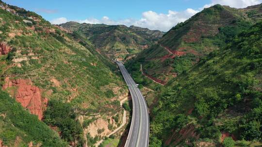 甘肃平凉到绵阳平绵高速公路交通航拍景观