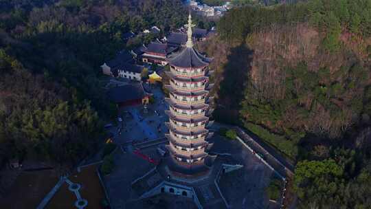 浙江绍兴新昌大佛寺航拍视频