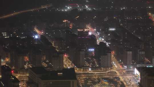 航拍 雄安 冬季 夜景 晚上 航拍雄安夜景