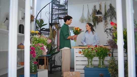 女人，男人，花店，花